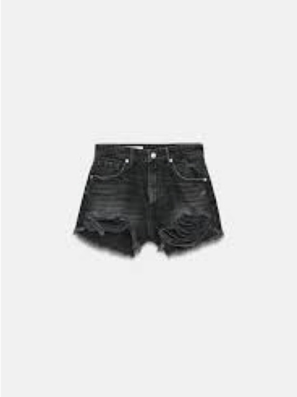 Zara Black Distressed High-Rise Denim Shorts the high waist short